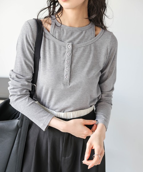 tシャツ アメスリ＆ヘンリーネックトップス レディース : ZOZOTOWN