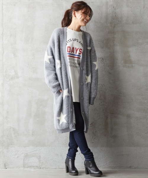 「ROSE FAN FAN」 ニットカーディガン L ブラック レディース_画像4