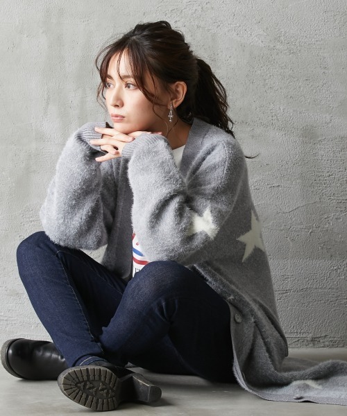 「ROSE FAN FAN」 ニットカーディガン L ブラック レディース_画像6