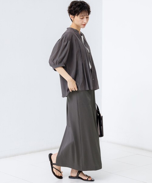 plage サテンIラインスカート　美品 Plage サテンIラインスカート