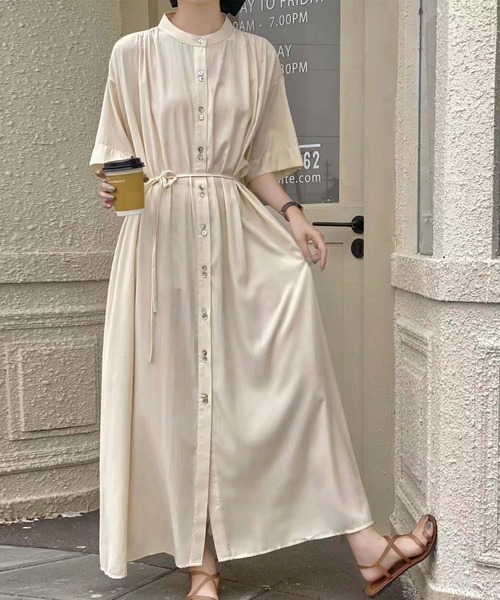 （BIGLOVE）バンドカラー シャツワンピース ワンピース バンドカラーシャツワンピース : ZOZOTOWN Yahoo!店