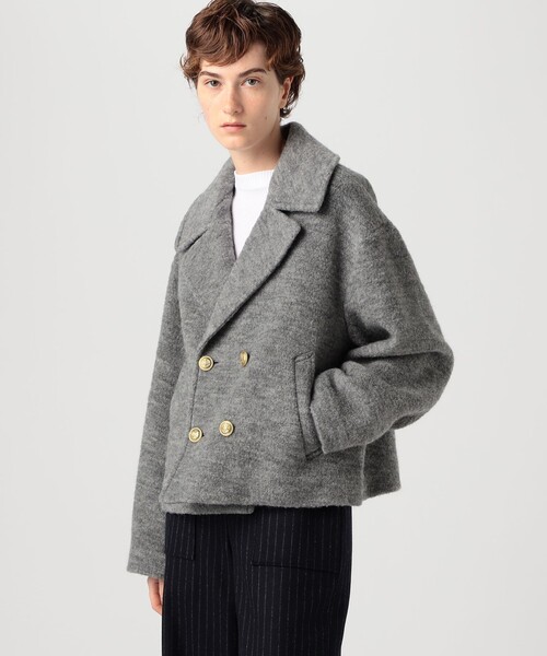 「MACPHEE」 ピーコート 36 ライトグレー レディース_画像3