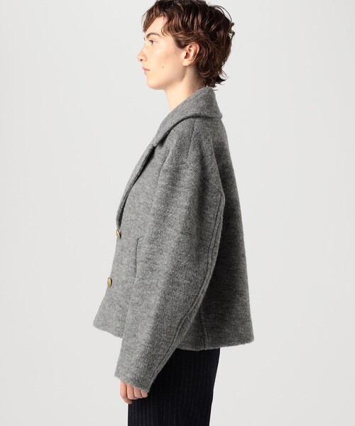「MACPHEE」 ピーコート 36 ライトグレー レディース_画像4