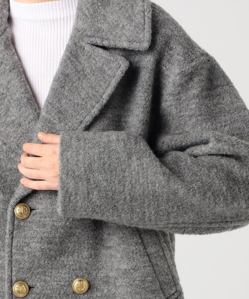 「MACPHEE」 ピーコート 36 ライトグレー レディース_画像9