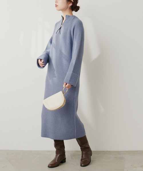 「natural couture」 ニットワンピース FREE モカ レディース_画像4