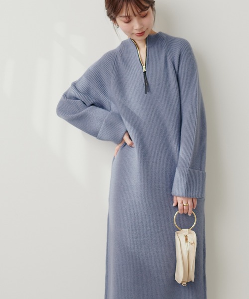 「natural couture」 ニットワンピース FREE モカ レディース_画像6