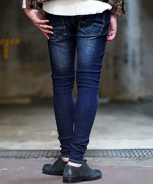 「RATTLE TRAP」 加工スキニーデニムパンツ M ネイビー メンズ