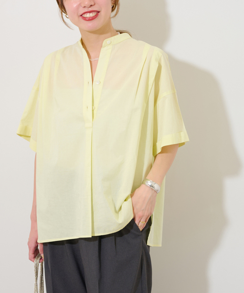 ブラウス シャツ ON/OFFどちらにも決まる。コットンボイルタックワイドプルオーバー レディース JOURNAL STANDARD relume ブラウス シャツ ON/OFFどちらにも