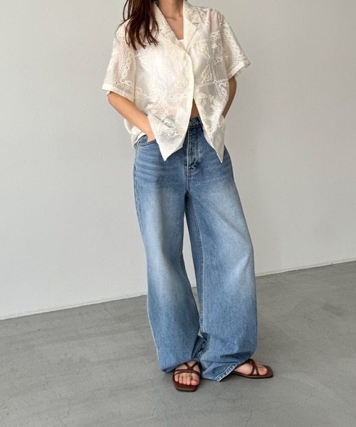 CANAL JEAN El mar　エンブロイダリーレースシャツ CANAL JEAN ブラウス シャツ El mar エンブロイダリーレース