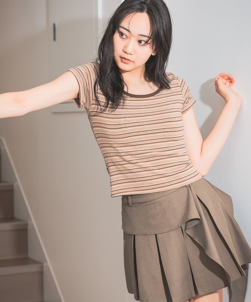 Studio Doe ミニスカート A-Line Short Skirt ALAND スカート 3.3 Field Trip／カスケードプリーツミニスカート