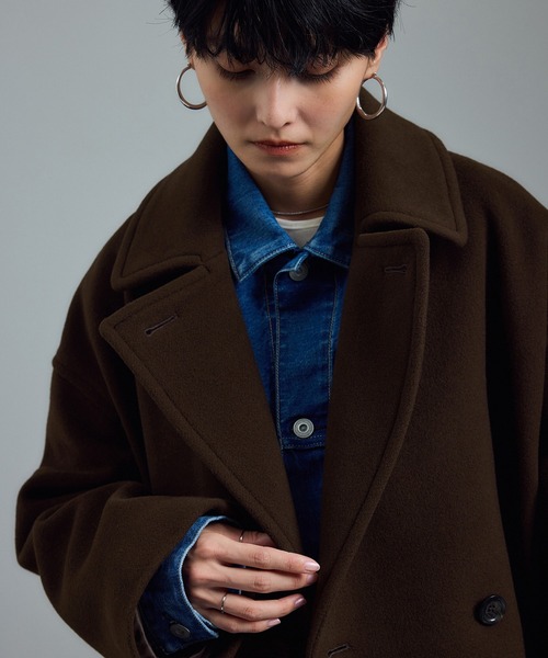 SALON adam et rope' ピーコート pコート 「WEB限定」MANTECO