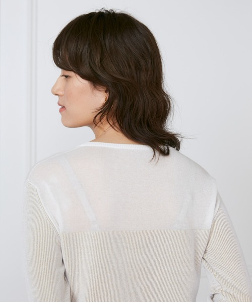 ニット セーター 異素材畦編みニット 「la veille by SUPERIOR CLOSET」 レディース INED ニット セーター 異素材畦編みニット 「la veille by