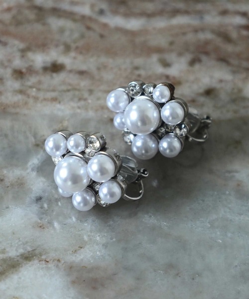 イヤリング 「WEB限定」“MELLOW”パールビジューイヤリング/サージカルステンレス（金属アレルギー対応）「LHME / エルエイチエムイー」 | LHME | 02