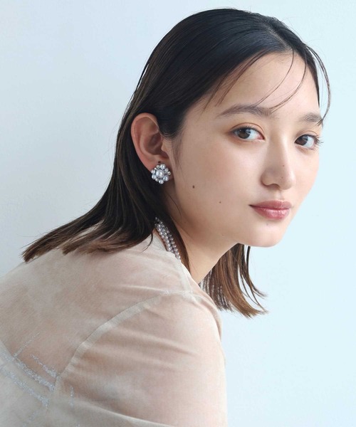 イヤリング 「WEB限定」“MELLOW”パールビジューイヤリング/サージカルステンレス（金属アレルギー対応）「LHME / エルエイチエムイー」 | LHME | 08