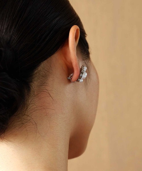 イヤリング 「WEB限定」“MELLOW”パールビジューイヤリング/サージカルステンレス（金属アレルギー対応）「LHME / エルエイチエムイー」 | LHME | 12