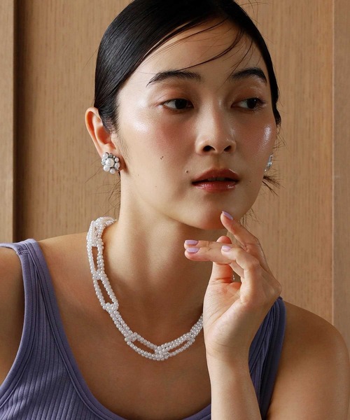 イヤリング 「WEB限定」“MELLOW”パールビジューイヤリング/サージカルステンレス（金属アレルギー対応）「LHME / エルエイチエムイー」 | LHME | 13