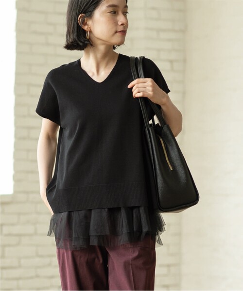 OPAQUE.CLIP（オペークドットクリップ） 半袖ニット 38 グリーン