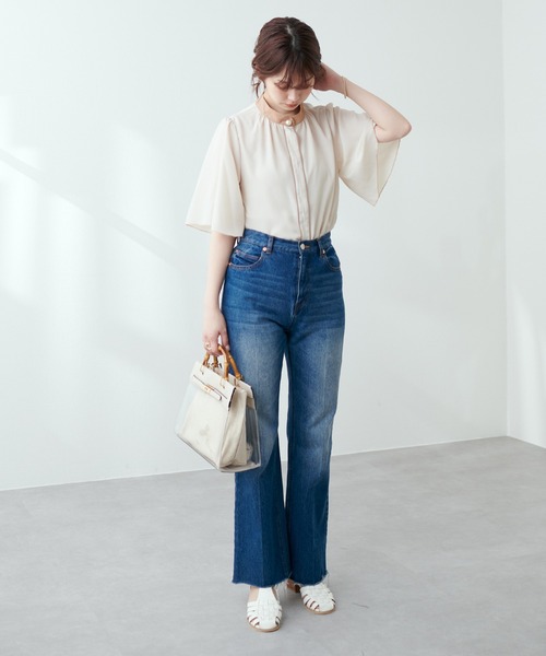 「natural couture」 半袖ブラウス FREE オフホワイト レディース_画像3