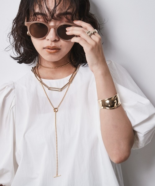 「CHIC STYLE」 半袖ブラウス 3L ブラック レディース_画像6