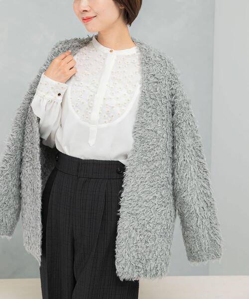 ブラウス シャツ ウォッシャブルフラワー刺繍レースブラウス