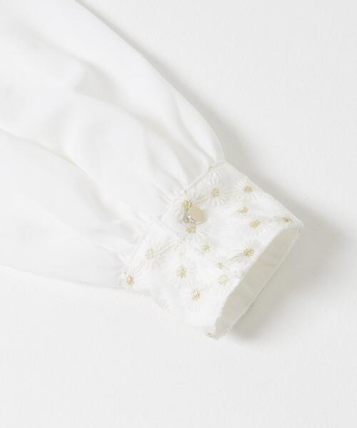 ブラウス シャツ ウォッシャブルフラワー刺繍レースブラウス