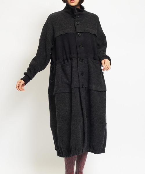 gomme（ゴム） コート アウター モッサジャージ 切替ロングコート