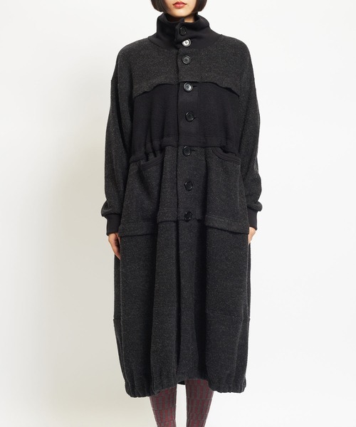 gomme（ゴム） コート アウター モッサジャージ 切替ロングコート