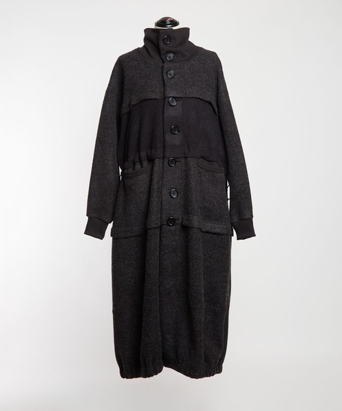 gomme（ゴム） コート アウター モッサジャージ 切替ロングコート