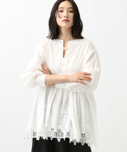 【着映え◎】刺繍レースブラウス スクエアカラー刺繍レースブラウス | トップス | Fanaka
