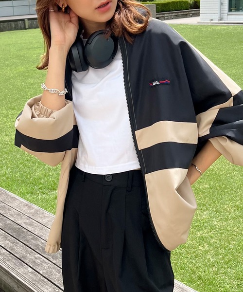 「Java」 ジップアップブルゾン X-LARGE ベージュ レディース_画像5