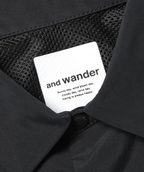 「and wander」 半袖シャツ L ブラック メンズ_画像3
