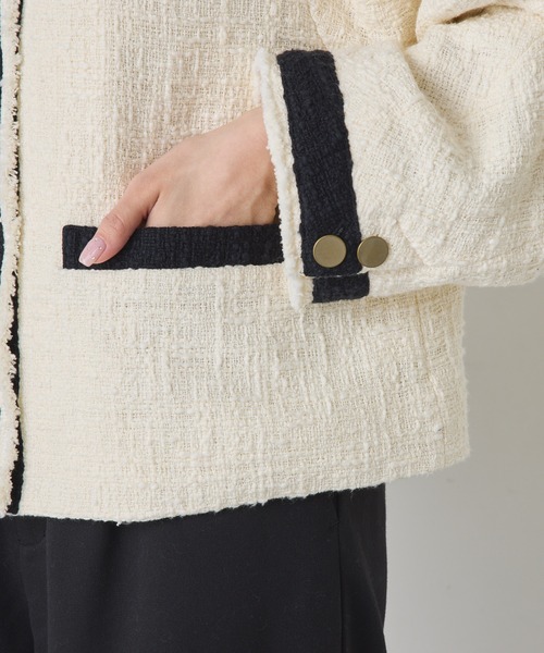 pual ce cin 「PUAL CE CIN」 ツイードジャケット FREE ホワイト系