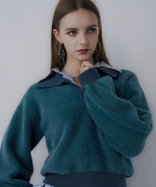 HARE（ハレ） ニット セーター シャギーポロニットプルオーバー(HARE