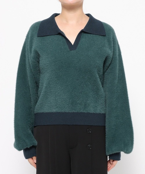 HARE（ハレ） ニット セーター シャギーポロニットプルオーバー(HARE