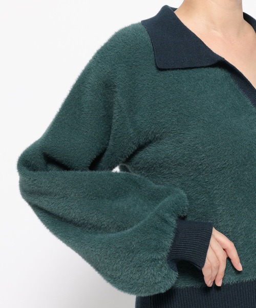 HARE（ハレ） ニット セーター シャギーポロニットプルオーバー(HARE