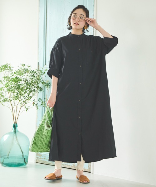 「Crisp」 半袖ワンピース FREE グレイッシュベージュ レディース_画像2