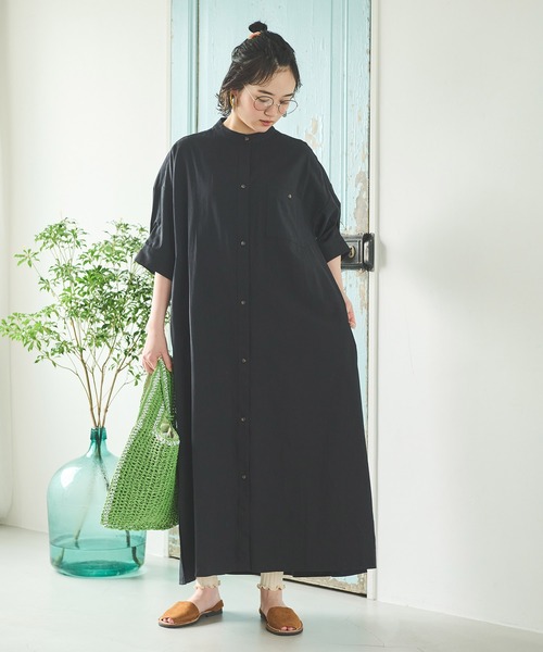 「Crisp」 半袖ワンピース FREE グレイッシュベージュ レディース_画像3