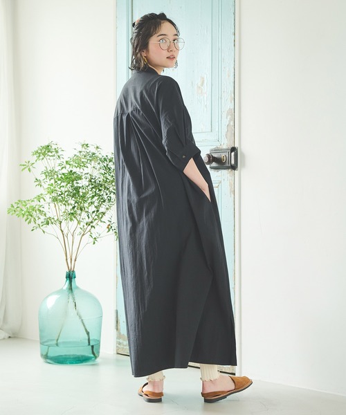 「Crisp」 半袖ワンピース FREE グレイッシュベージュ レディース_画像6