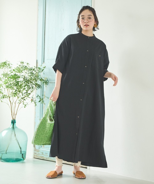 「Crisp」 半袖ワンピース FREE グレイッシュベージュ レディース_画像8