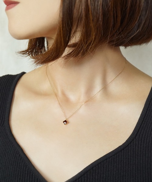 ネックレス K10 ガーネット リリーネックレス( YG) レディースの画像