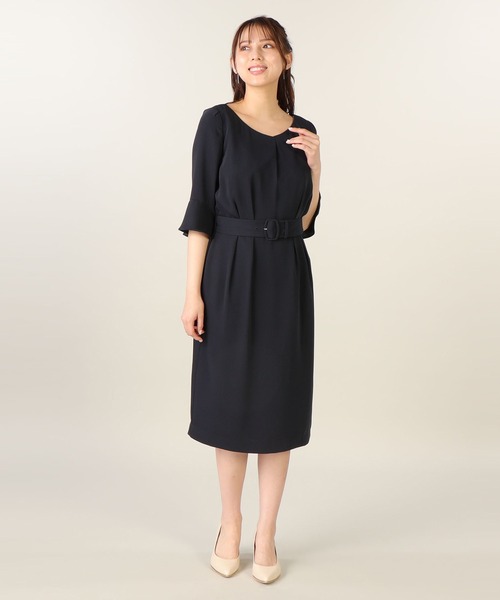 「LAISSE PASSE」 半袖ワンピース SMALL ベージュ レディース_画像3