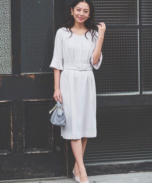 「LAISSE PASSE」 半袖ワンピース SMALL ベージュ レディース_画像6