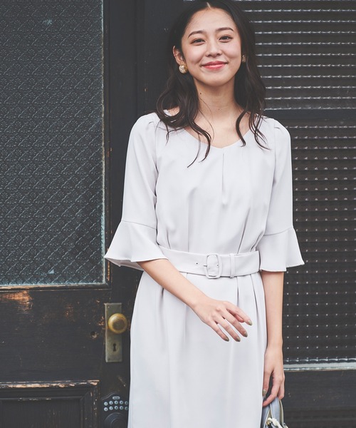 「LAISSE PASSE」 半袖ワンピース SMALL ベージュ レディース_画像7