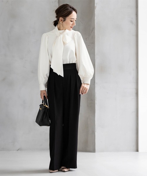 「ur's」 長袖ブラウス M ライトグレー レディース_画像6