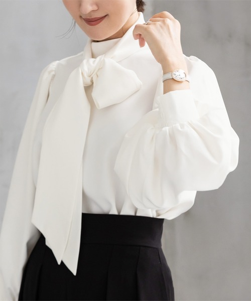 「ur's」 長袖ブラウス M ライトグレー レディース_画像7