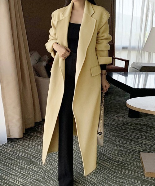 アンテプリマ チェスター ラムレザーコート 大きめ ウエストベルト付き ロング丈 コート チェスターコート ウエストベルト付きロングコート レディース