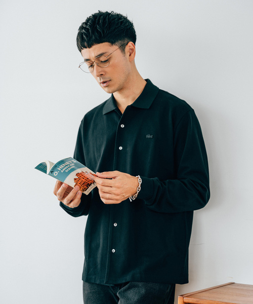 LACOSTE 「LACOSTE」 長袖ポロシャツ 3 チャコールグレー メンズ