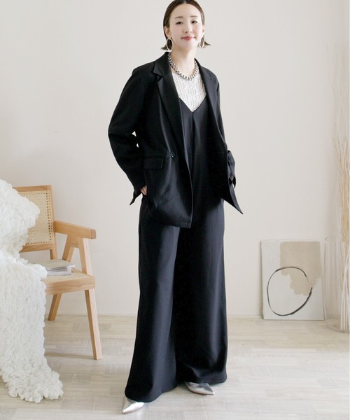 「ECRIRE」 オーバーオール M ブラック レディース_画像2