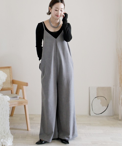 「ECRIRE」 オーバーオール M ブラック レディース_画像6