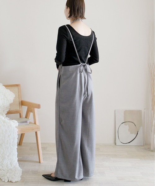 「ECRIRE」 オーバーオール M ブラック レディース_画像7